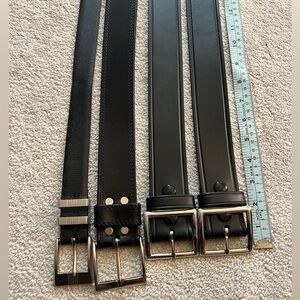 4 X Men's Black Leather Belts